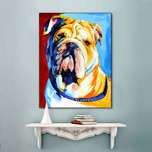 Colorful English Bulldog Love Canvas Print Poster-Home Decor-Dogs, English Bulldog, Home Decor, Poster-7