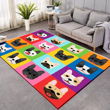 Load image into Gallery viewer, Colorful French Bulldogs Love Floor Carpet-Home Decor-Dogs, French Bulldog, Home Decor, Rugs-2