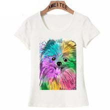 Load image into Gallery viewer, Colorful Pomeranian Love Womens T Shirts-Apparel-Apparel, Dogs, Pomeranian, T Shirt, Z1-Design 2-S-2