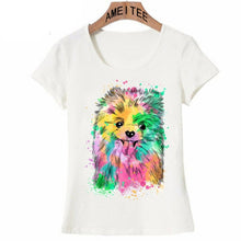 Load image into Gallery viewer, Colorful Pomeranian Love Womens T Shirts-Apparel-Apparel, Dogs, Pomeranian, T Shirt, Z1-Design 1-S-1