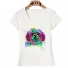 Load image into Gallery viewer, Colorful Shih Tzu Love Womens T Shirts-Apparel-Apparel, Dogs, Shih Tzu, Shirt, T Shirt, Z1-7