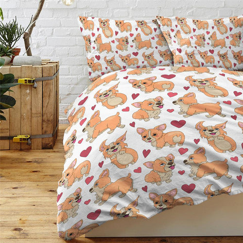 Infinite Corgi Love Duvet Cover and Pillow Cases Bedding Set-Home Decor-Bedding, Corgi, Dogs, Home Decor-Corgi-US Twin-1