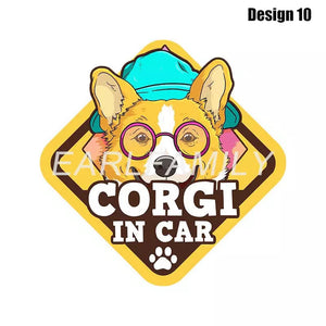 Image of Corgi car sticker in the cutest Corgi in Car loving design 10