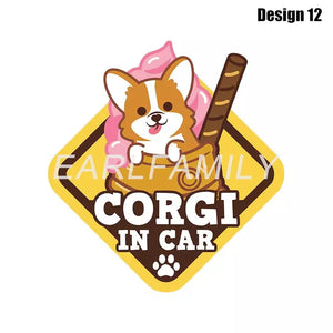 Image of Corgi car sticker in the cutest Corgi in Car loving design 12