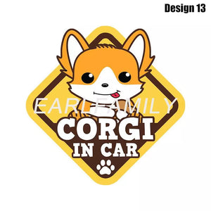 Image of Corgi car sticker in the cutest Corgi in Car loving design 13