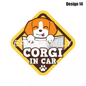 Image of Corgi car sticker in the cutest Corgi in Car loving design 14