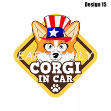 Load image into Gallery viewer, Image of Corgi car sticker in the cutest Corgi in Car loving design 15