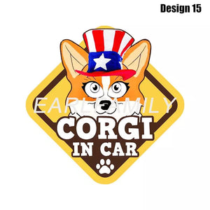 Image of Corgi car sticker in the cutest Corgi in Car loving design 15
