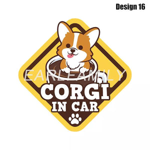 Image of Corgi car sticker in the cutest Corgi in Car loving design 16