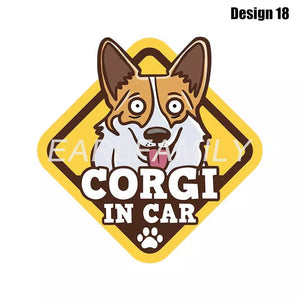Image of Corgi car sticker in the cutest Corgi in Car loving design 18