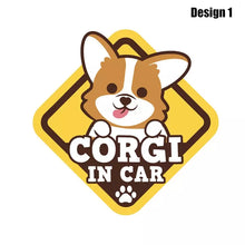 Load image into Gallery viewer, Image of Corgi car sticker in the cutest Corgi in Car loving design 1