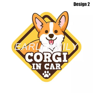 Image of Corgi car sticker in the cutest Corgi in Car loving design 2