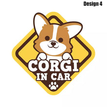 Load image into Gallery viewer, Image of Corgi car sticker in the cutest Corgi in Car loving design 4