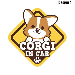 Image of Corgi car sticker in the cutest Corgi in Car loving design 4