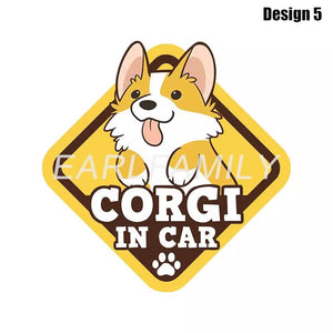 Image of Corgi car sticker in the cutest Corgi in Car loving design 5