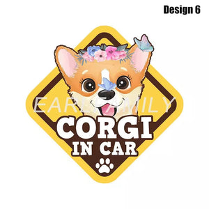 Image of Corgi car sticker in the cutest Corgi in Car loving design 6