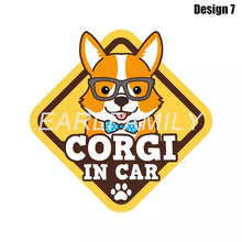 Load image into Gallery viewer, Image of Corgi car sticker in the cutest Corgi in Car loving design 7