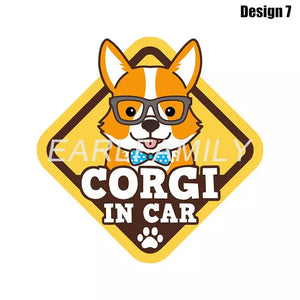 Image of Corgi car sticker in the cutest Corgi in Car loving design 7