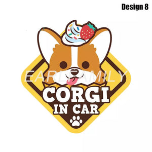 Image of Corgi car sticker in the cutest Corgi in Car loving design 8