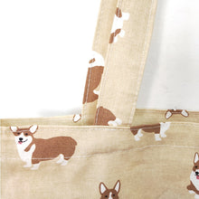 Load image into Gallery viewer, Strap image of a super cute Corgi handbag in infinite corgi loving design