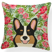 Load image into Gallery viewer, Corgi in Bloom Cushion Cover - Series 7Cushion CoverOne SizeCorgi - in Bloom