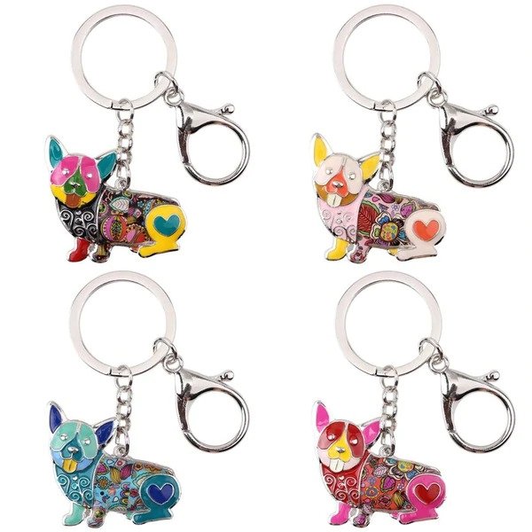 Beautiful Corgi Love Enamel Keychains-Accessories-Accessories, Corgi, Dogs, Keychain-1