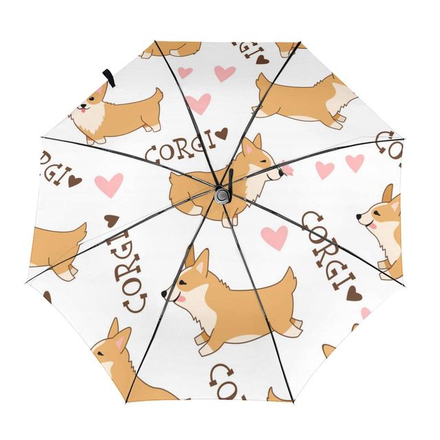 Corgi Love Automatic Umbrella-Accessories-Accessories, Corgi, Dogs, Umbrella-Inside Print-3
