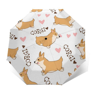 Corgi Love Automatic Umbrella-Accessories-Accessories, Corgi, Dogs, Umbrella-Outer Print-4