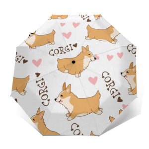 Corgi Love Automatic Umbrella-Accessories-Accessories, Corgi, Dogs, Umbrella-1