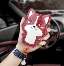 Load image into Gallery viewer, Corgi Love Large Genuine Leather Keychains-Accessories-Accessories, Corgi, Dogs, Keychain-24