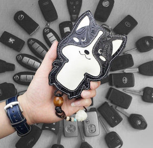 Corgi Love Large Genuine Leather Keychains-Accessories-Accessories, Corgi, Dogs, Keychain-33