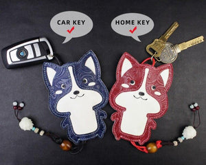 Corgi Love Large Genuine Leather Keychains-Accessories-Accessories, Corgi, Dogs, Keychain-35