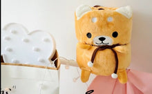 Load image into Gallery viewer, This image shows adorable Corgi Love Portable Plush Travel Blanket hanging on a wall.