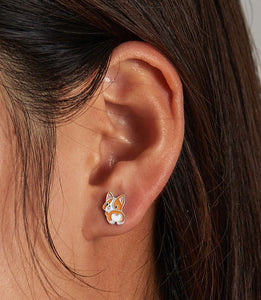 Corgi Love Silver Earrings-Dog Themed Jewellery-Corgi, Dogs, Earrings, Jewellery-5