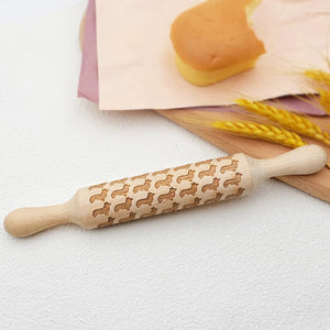 Image of a wooden corgi rolling pin for baking