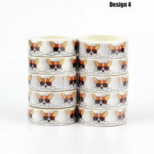 Load image into Gallery viewer, Image of design 4 corgi masking tape in infinite smiling corgi design
