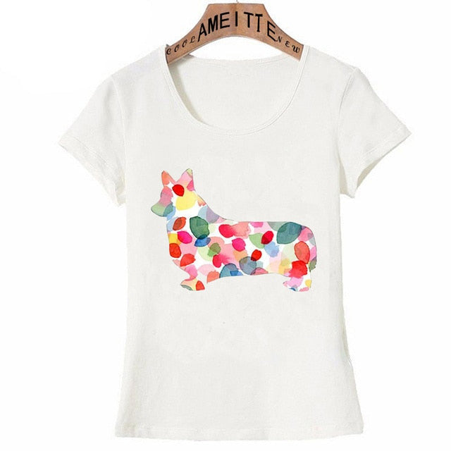 Image of a super cute and timeless Confetti Corgi tshirt