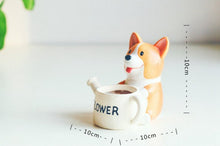 Load image into Gallery viewer, Corgi with Flower Watering Can Succulent Plants Flower Pot-Home Decor-Corgi, Dogs, Flower Pot, Home Decor-3
