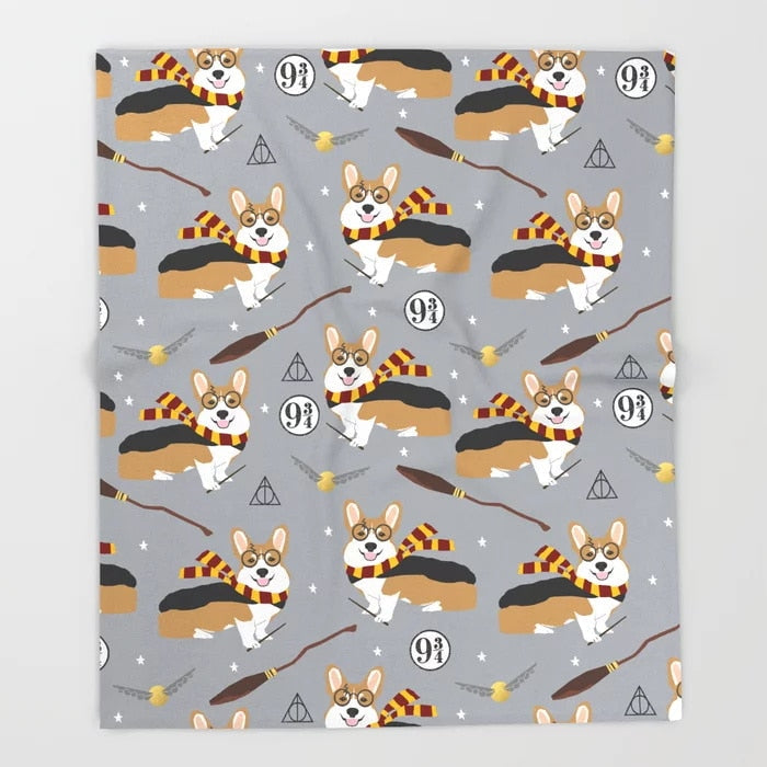 Corgi Wizardry Love Throw Blanket-Home Decor-Blankets, Corgi, Dogs, Home Decor-7