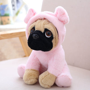 image of a pug stuffed animal stuffed toy -pink rabbit