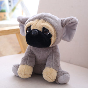 image of a pug stuffed animal stuffed toy -grey elephant print