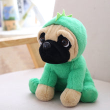 Load image into Gallery viewer, image of a pug stuffed animal stuffed toy - green dragon design