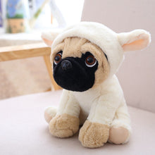 Load image into Gallery viewer, image of a pug stuffed animal stuffed toy -white cow design