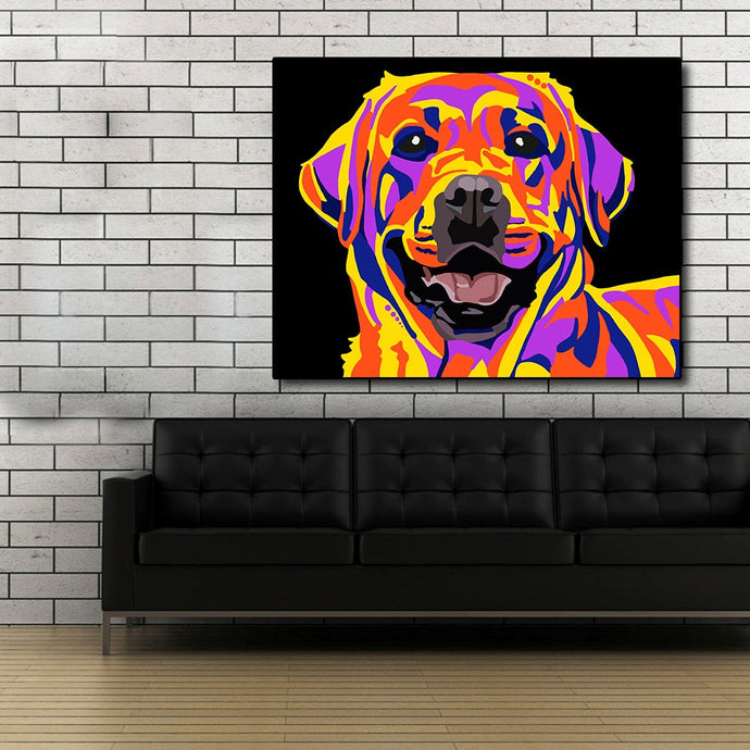 Crayon Etching Labrador Canvas Print Poster-Home Decor-Dogs, Home Decor, Labrador, Poster-1