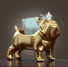 Load image into Gallery viewer, Image of two french bulldog statues with storage in gold