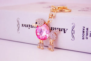 Crystal Heart Poodle Stone-Studded Keychains-Accessories-Accessories, Dogs, Keychain, Poodle-Light Pink-3