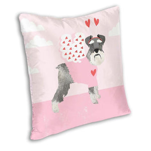 Cupid Schnauzer Pink Cushion Cover-Home Decor-Cushion Cover, Dogs, Home Decor, Schnauzer-2