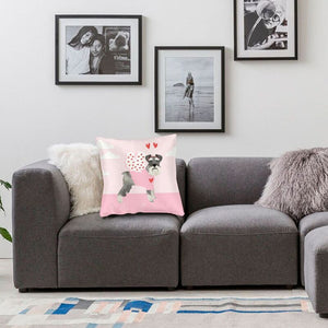 Cupid Schnauzer Pink Cushion Cover-Home Decor-Cushion Cover, Dogs, Home Decor, Schnauzer-5