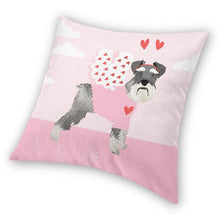 Load image into Gallery viewer, Cupid Schnauzer Pink Cushion Cover-Home Decor-Cushion Cover, Dogs, Home Decor, Schnauzer-6
