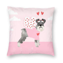 Load image into Gallery viewer, Cupid Schnauzer Pink Cushion Cover-Home Decor-Cushion Cover, Dogs, Home Decor, Schnauzer-7